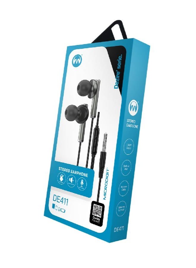Micro Digit MICRODIGIT DE411 Dezire Series Wired Earphones – In-Ear Design, Deep Bass & Call Control - Image 1