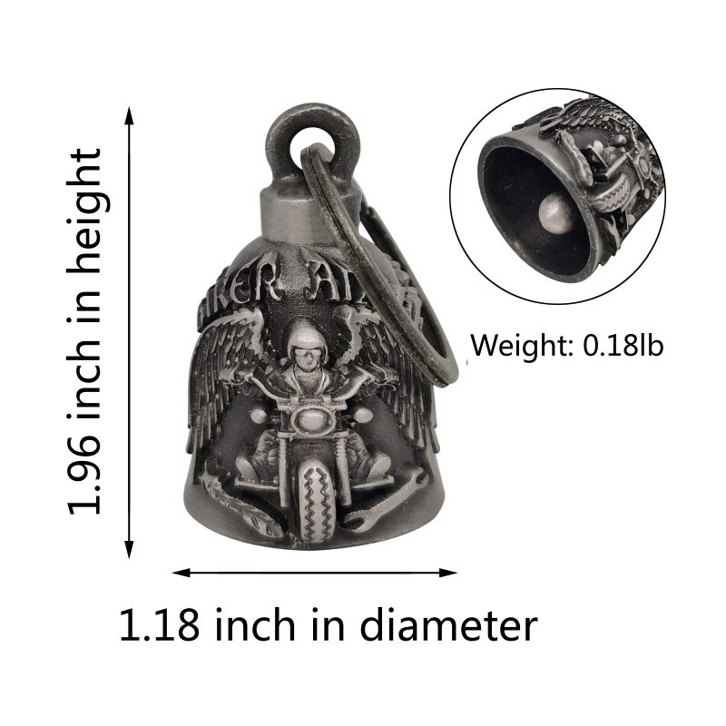 GARGOYLE BELLS Motorcycle Bell with Hanger for Biker, Good Luck Biker Bells & Motorcycle Accessories, Key Chain with Delicate Luck Bell - Image 4