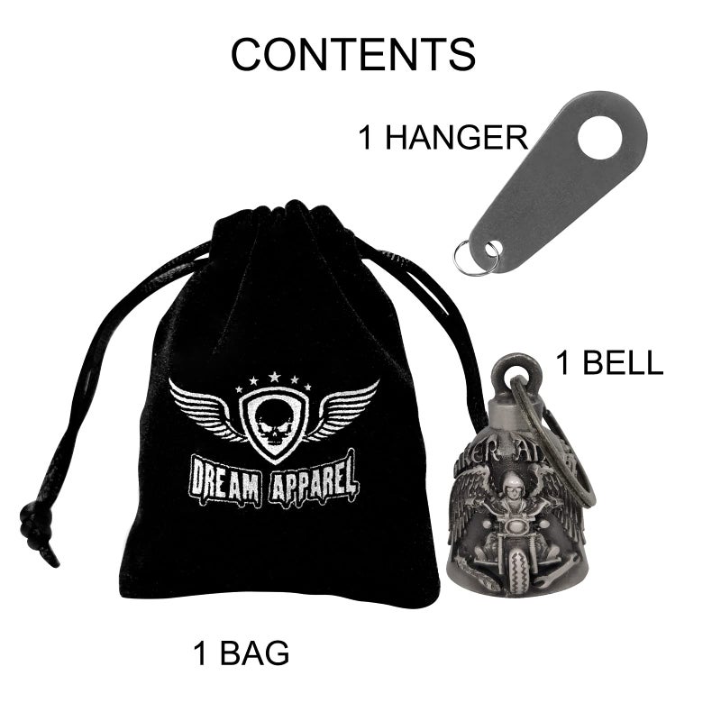 GARGOYLE BELLS Motorcycle Bell with Hanger for Biker, Good Luck Biker Bells & Motorcycle Accessories, Key Chain with Delicate Luck Bell - Image 5