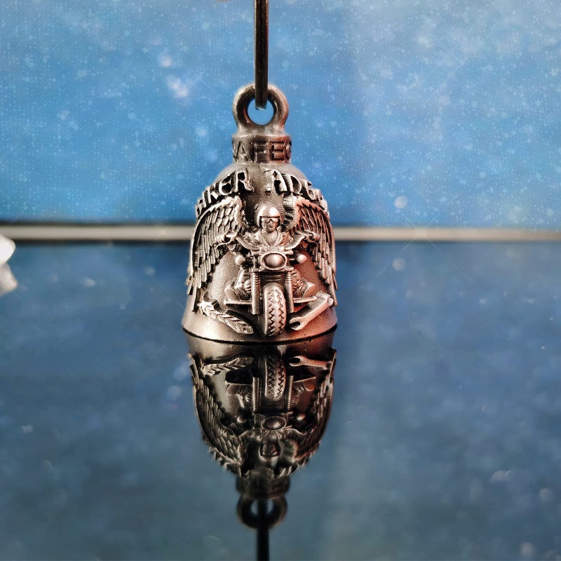 GARGOYLE BELLS Motorcycle Bell with Hanger for Biker, Good Luck Biker Bells & Motorcycle Accessories, Key Chain with Delicate Luck Bell - Image 3