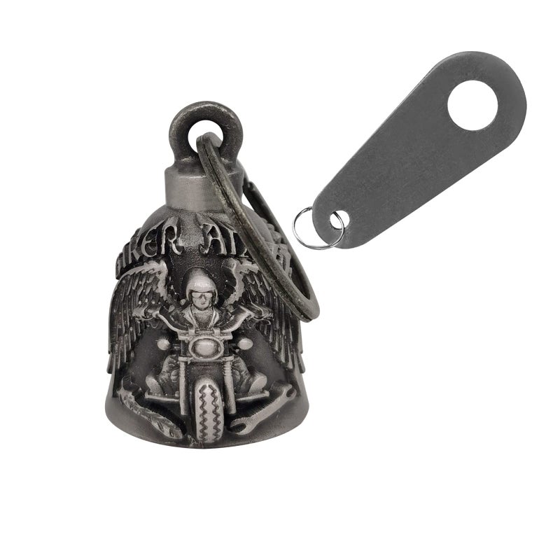 GARGOYLE BELLS Motorcycle Bell with Hanger for Biker, Good Luck Biker Bells & Motorcycle Accessories, Key Chain with Delicate Luck Bell - Image 1