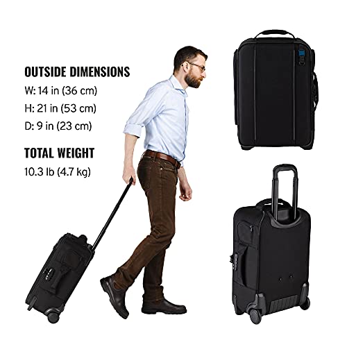 Tenba Roadie Carry-on Compatible Air Case Roller 21 for DSLR and Mirrorless Cameras and Lenses – Black (638-715) - Image 2