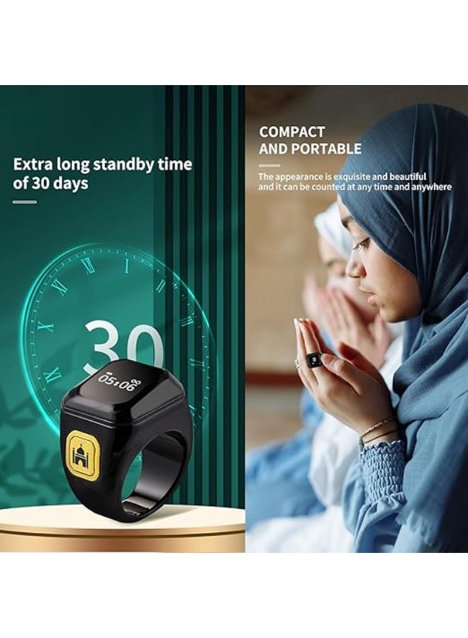 عداد أصابع، خاتم عدّ رقمي بشاشة 0.49 بوصة، يدعم التطبيقات، منبهات للصلاة، عدّ سهل، خفيف الوزن وقابل للحمل. - Image 3