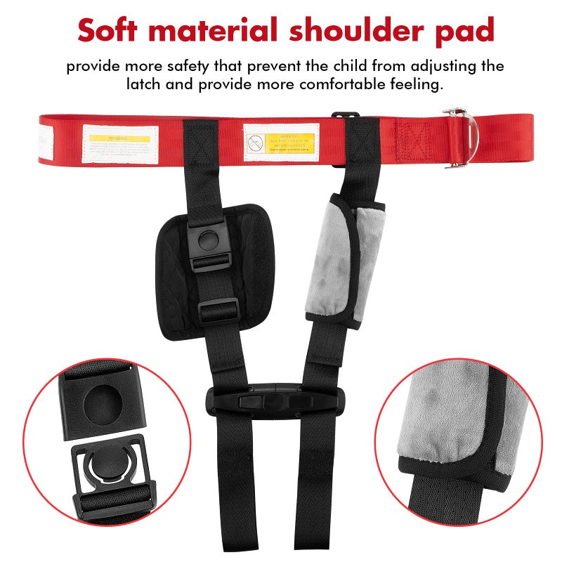 Duythy Child Airplane Safety Travel Harness Travel Accessories for Kids Baby Safety Travel Restraints Leash Safety Harness for Aviation Travel Use - Image 4