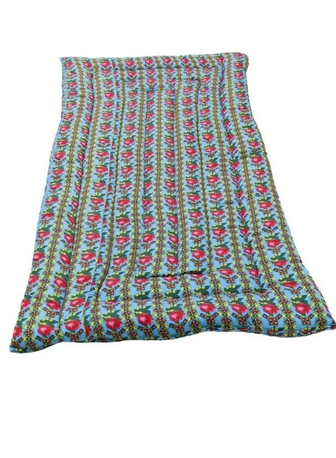 مطرحة نوم قطنية للمخيمات والاستراحات ناعمة الملمس مصنوعة من مواد عالية الجودة ، مضرب قطن طبيعي نفر واحد مقاس 190*90*6سم - Image 1