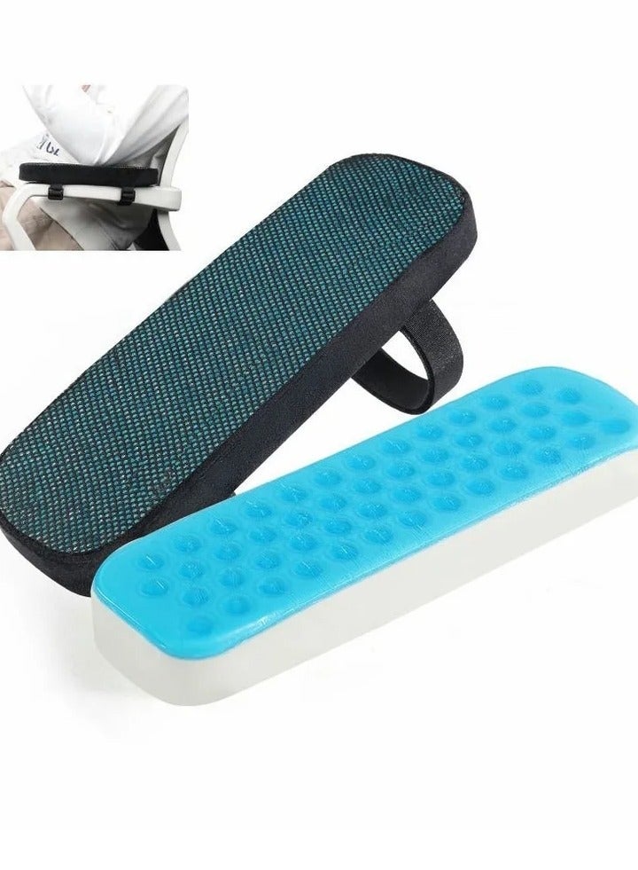 Memory Foam Armrest Pads, Office Chair armrest Pads with Cooling Gel, Wheelchair armrest Covers, Gaming Chair Arm Cushions Pads, Computer Chair Arm Covers, Desk Chair Elbow Pillow (2 Pack) - Image 1