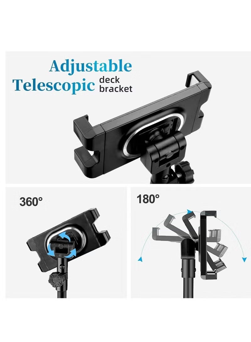 Rabos Tablet Stand Holder, iPad Tripod Floor Holder with Height Adjustable, 360 Rotating Cell Phone Stand for Video Recording, Compatible with iPad Pro, Mini, Air, iPhone and 4.7-13" Tablets Phones - Image 4