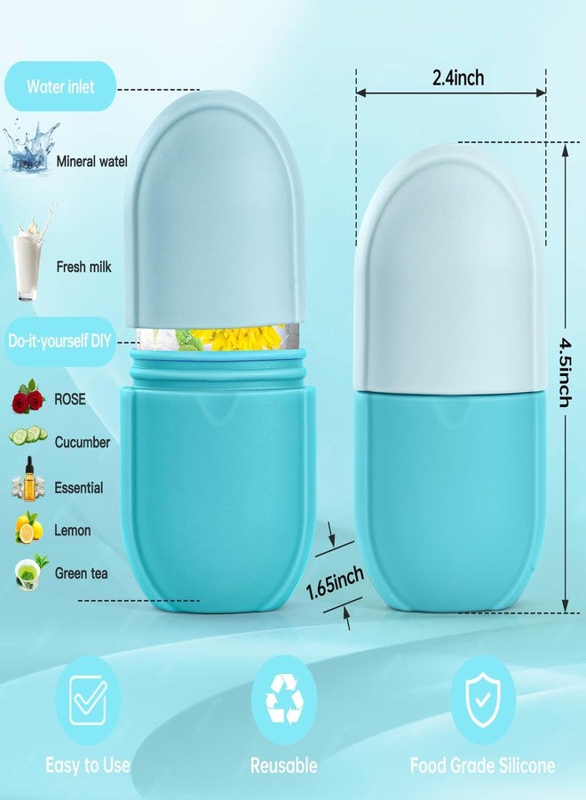 iMeasy Ice Roller for Face and Eye,Facial Beauty Ice Roller Skin Care Tools, Facial Cube, Gua Sha Face Massage, Silicone Ice Mold for Beauty (Blue) - Image 3