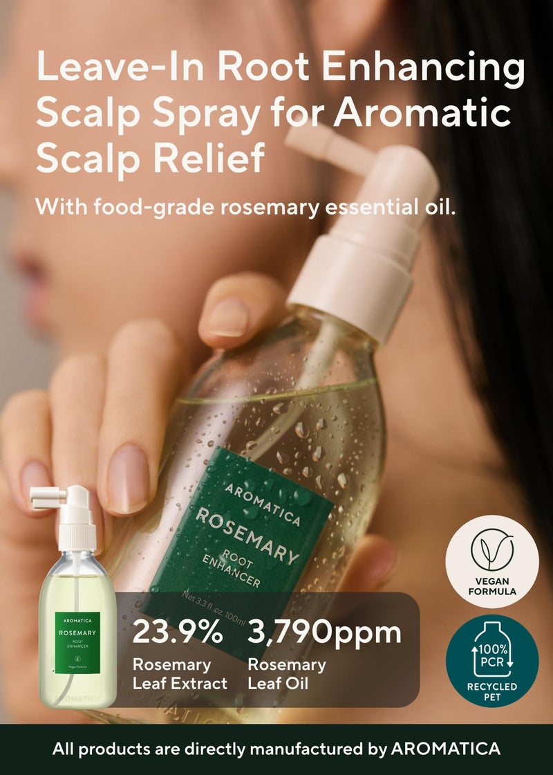 AROMATICA رذاذ ماء إكليل الجبل لتعزيز الجذور من أروما تيكا لنمو الشعر - زيت العناية بالشعر الكوري لتنظيف فروة الرأس - علاج لفروة الرأس المتقشرة والحكة والجافة - خالي من الكبريتات والسيليكون والبارابين (3.38 أونصة)  - Image 2