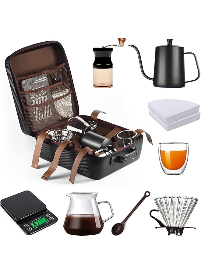 erorex V60 Coffee Bag Specialty 8 Pieces Digital Scale Professional Coffee Bag Set Coffee Maker Kit Portable Travel Coffee Pour Over Set  - Image 1