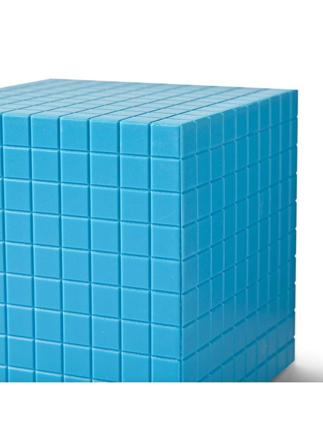 hand2mind - hand2mind Blue Plastic Base Ten Blocks Cube, Place Value Blocks, Counting Cubes for Kids Math, Base Ten Blocks Classroom Set, Math Blocks Kindergarten, Base 10 Math Manipulatives (Set of 1) - Image 1