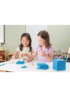 hand2mind hand2mind Blue Plastic Base Ten Blocks Cube, Place Value Blocks, Counting Cubes for Kids Math, Base Ten Blocks Classroom Set, Math Blocks Kindergarten, Base 10 Math Manipulatives (Set of 1)  - Image 3
