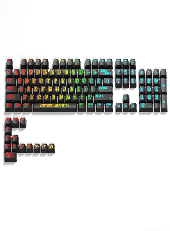 HITIME x XVX Keycaps 60 75 100 Percent - Shine Through Custom Keycaps w/IMD Tech, Large Font, Big Lettering Key Cap for Mechanical Keyboards, Full 118 Key Set, OEM Profile, Black - Image 1