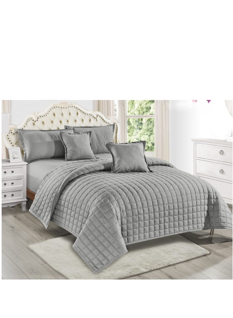 مون طقم لحاف نفرين مفرش سرير مضغوط مكون من 6 قطع  لحاف مقاس كينج 230x250سم - Image 1