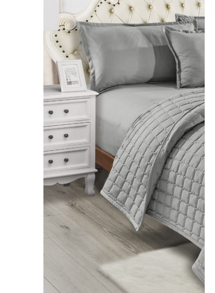 مون طقم لحاف نفرين مفرش سرير مضغوط مكون من 6 قطع  لحاف مقاس كينج 230x250سم - Image 3