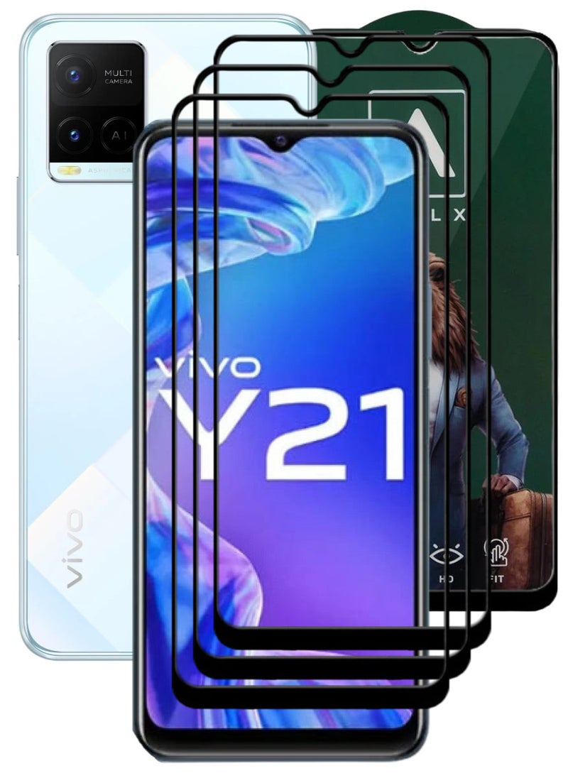 ACLIX 3 Pieces Antistatic ESD Dustproof Premium Quality High Definition Tempered Glass Screen Protector Designed For vivo Y21 - Image 1