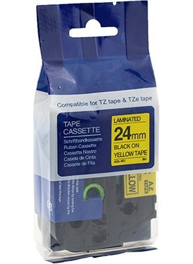Brother P-Touch Compatible Yellow Label 24 Mm Tze-Tape Aze651 