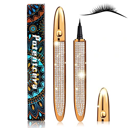 ICORIC Liquid Eyeliner Pen Waterproof, Magic Self-adhesive Long-Lasting Eyelash Glue Pen, Magnetic Eyeliner, No Blooming Quick Drying Magnetic Eye Liner (Gold Black 1 PCS) - Image 1
