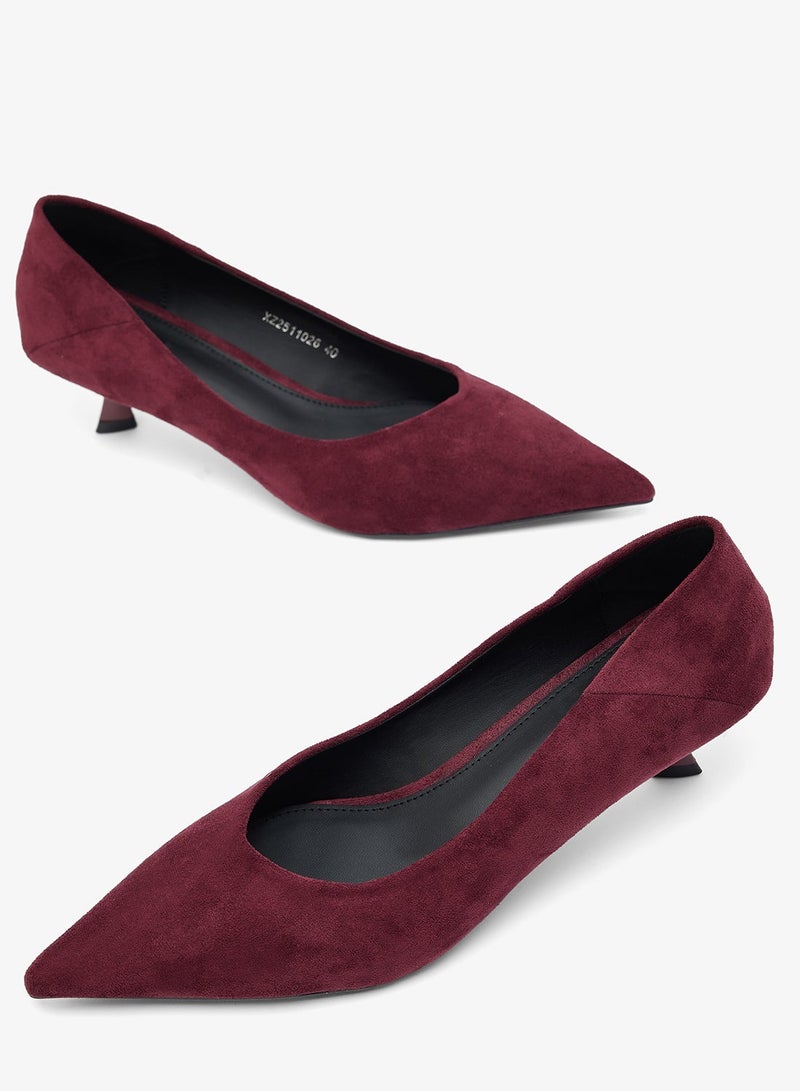 ايلا أحذية بكعب قطة من جلد الغزال - Image 1