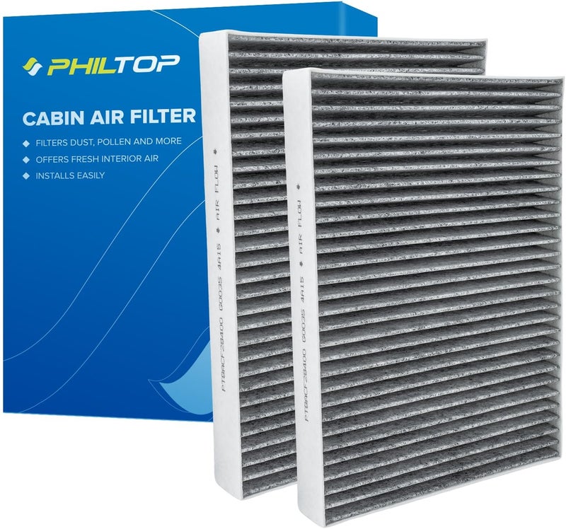 PHILTOP Cabin Air Filter, 2PCS CF11854 Replacement for Nissan Rogue (2014-2020), Rogue Sport (2017-2022), QASHQAI(2017-2020), w/Activated Carbon Passenger Compartment Air Filter - Image 1