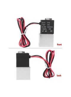 DC 12V Solenoid Air Valve, 1/4inch Aluminum 2 Way Normally Closed Pneumatic Electric Solenoid Valve