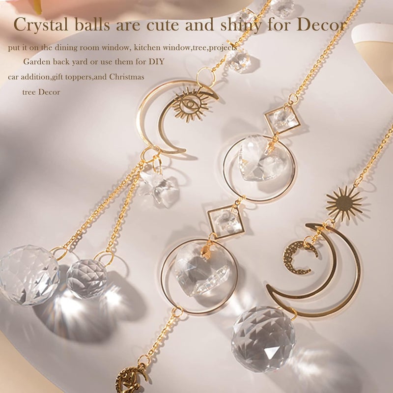 ilclviz Suncatcher Crystal Hanging Sun Catcher Prism with Chain Pendant Ornament Crystal Balls for Window - Image 4