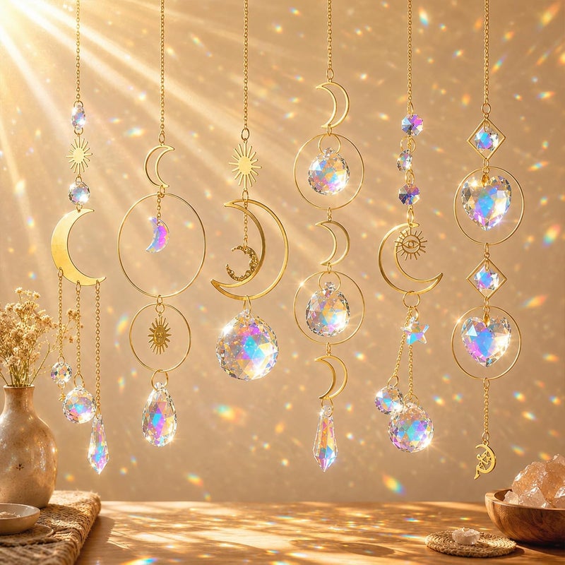 ilclviz Suncatcher Crystal Hanging Sun Catcher Prism with Chain Pendant Ornament Crystal Balls for Window - Image 1