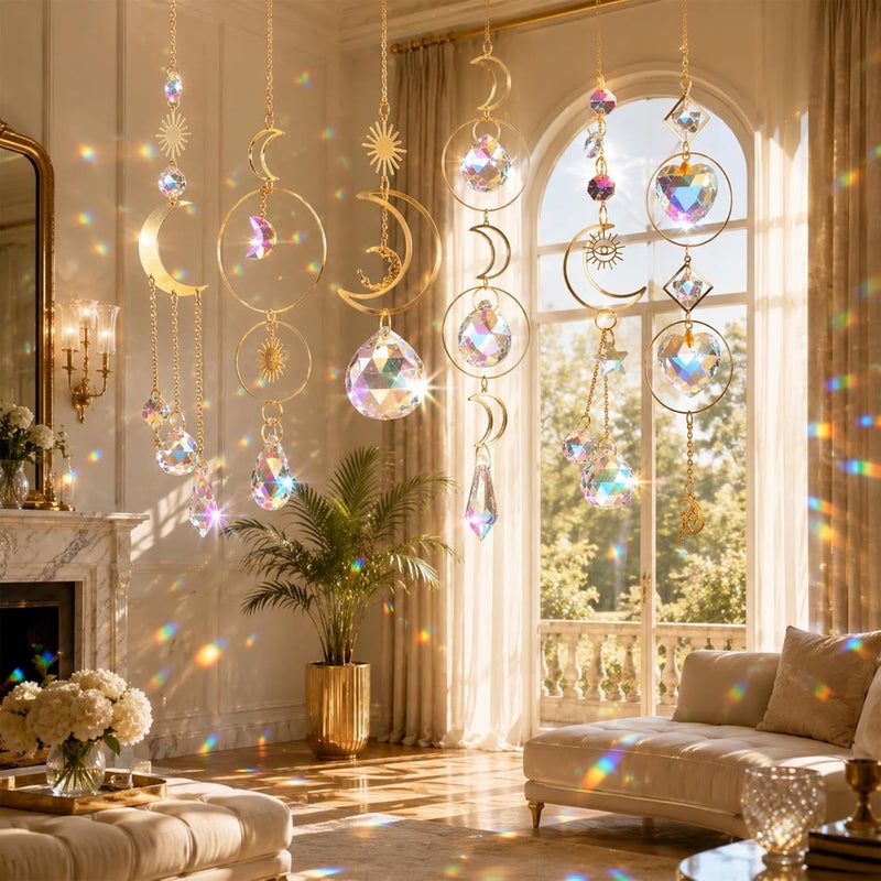 ilclviz Suncatcher Crystal Hanging Sun Catcher Prism with Chain Pendant Ornament Crystal Balls for Window - Image 2