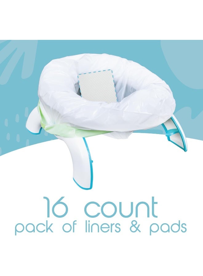 Tidy Tots TidyTots Disposable Potty Chair Liners | Travel Pack of 16 Liners + 16 Absorbent Pads - Image 3