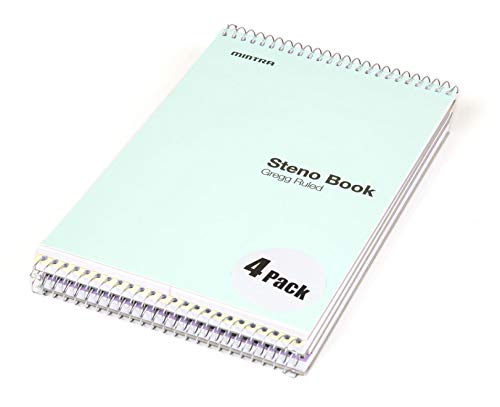 Mintra Office Steno Books (Pastel Colors 4pk - Green Tint Paper, Gregg Ruled) - Image 2