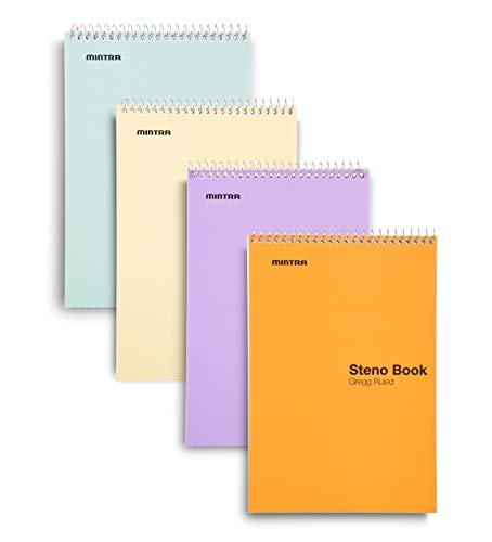 Mintra Office Steno Books (Pastel Colors 4pk - Green Tint Paper, Gregg Ruled) - Image 1
