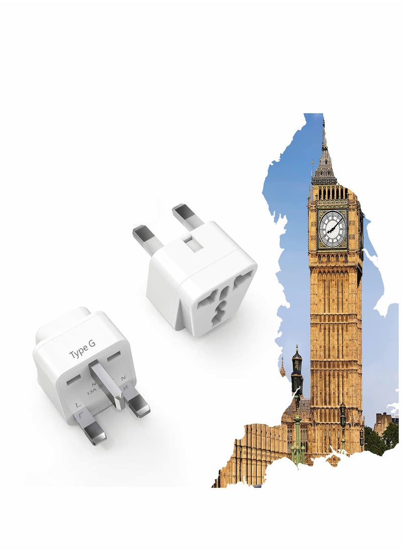 SYOSI - UK Travel Adapter for Type G Plug - 2 Pcs Works with Electrical Outlets in United Kingdom, Hong Kong, Ireland, Great Britain, Scotland, England, London, Dublin, UAE & More - Image 1