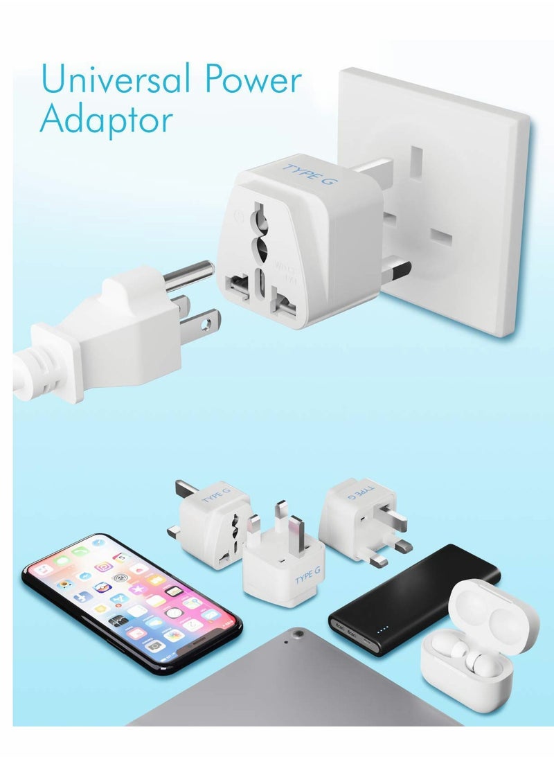 SYOSI - UK Travel Adapter for Type G Plug - 2 Pcs Works with Electrical Outlets in United Kingdom, Hong Kong, Ireland, Great Britain, Scotland, England, London, Dublin, UAE & More - Image 1