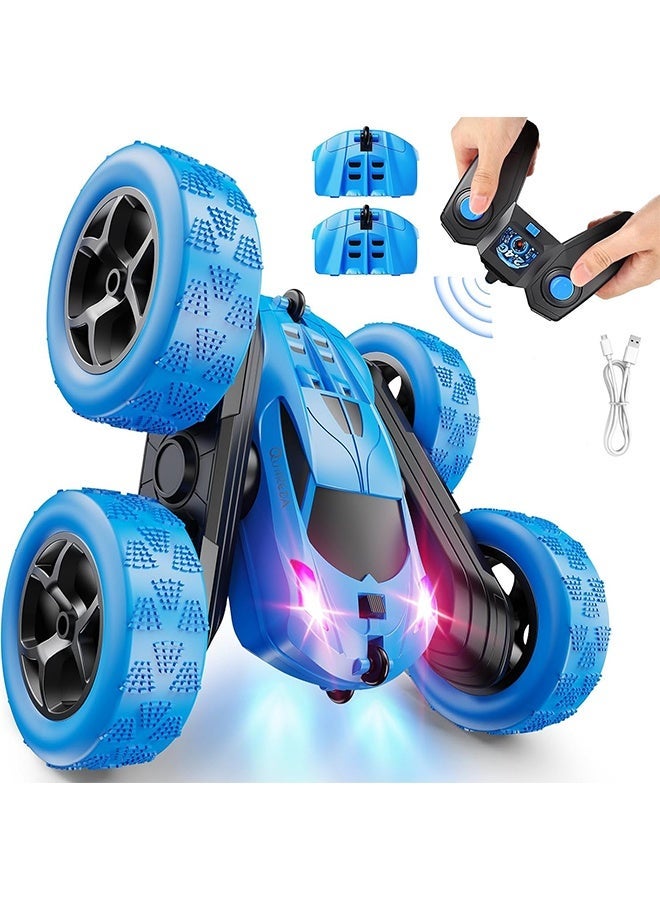 general Remote Control Car, RC Cars Toys for Kids Ages 6-12, 4WD Stunt Car with LED Lights & 360° Flips, 2.4GHz, Upgraded USB-C Modular Batteries, 8-10 Year Old Boys Birthday Gift 1-Blue - Image 1
