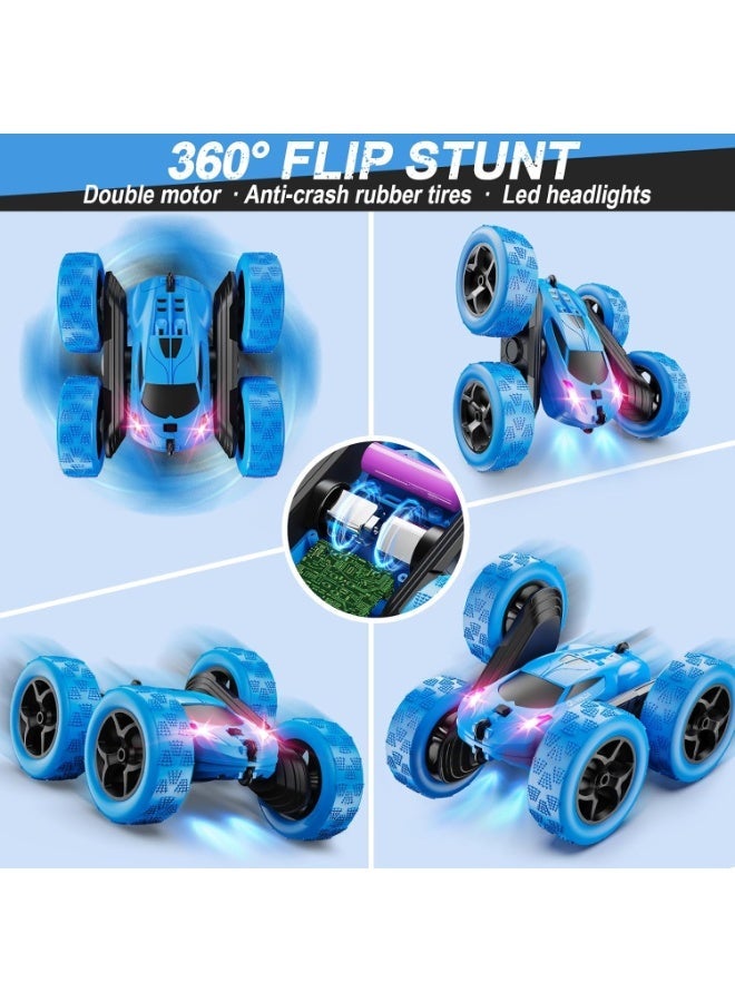 general Remote Control Car, RC Cars Toys for Kids Ages 6-12, 4WD Stunt Car with LED Lights & 360° Flips, 2.4GHz, Upgraded USB-C Modular Batteries, 8-10 Year Old Boys Birthday Gift 1-Blue - Image 5