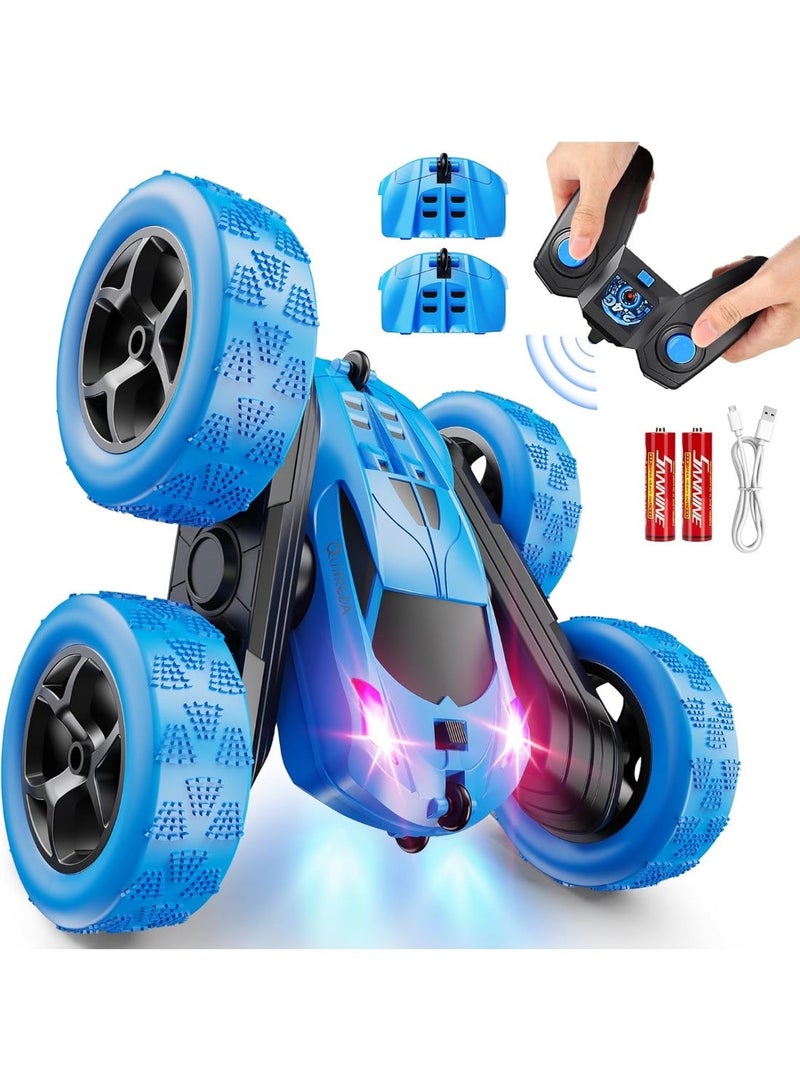general Remote Control Car, RC Cars Toys for Kids Ages 6-12, 4WD Stunt Car with LED Lights & 360° Flips, 2.4GHz, Upgraded USB-C Modular Batteries, 8-10 Year Old Boys Birthday Gift 1-Blue - Image 2