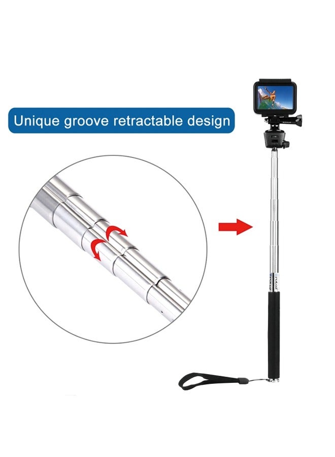 PULUZ PULUZ Extendable Handheld Selfie Monopod for GoPro Hero12 Black / Hero11 /10 /9 /8 /7 /6 /5, Insta360 Ace / Ace Pro, DJI Osmo Action 4 and Other Action Cameras, Length: 22.5-80cm - Image 4