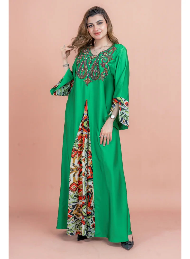 IKKXA Solid Embroidered Jalabiya