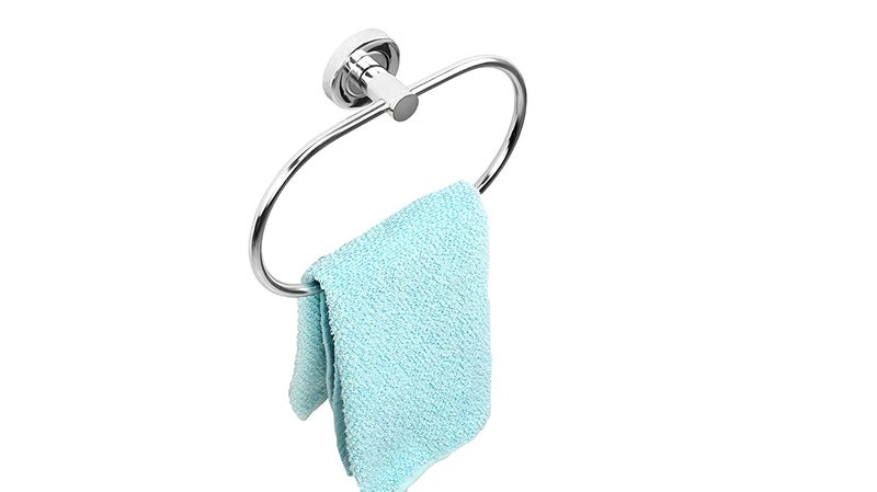 FORTUNE Platinum Wall Mounted Stainless Steel Napkin Hanger, Towel Ring, Wahbasin Towel Stand, Bathroom Accessories for Homes Hotels Decor - Oval (Chrome Finish/Plated) (Pack of 1) - Image 2