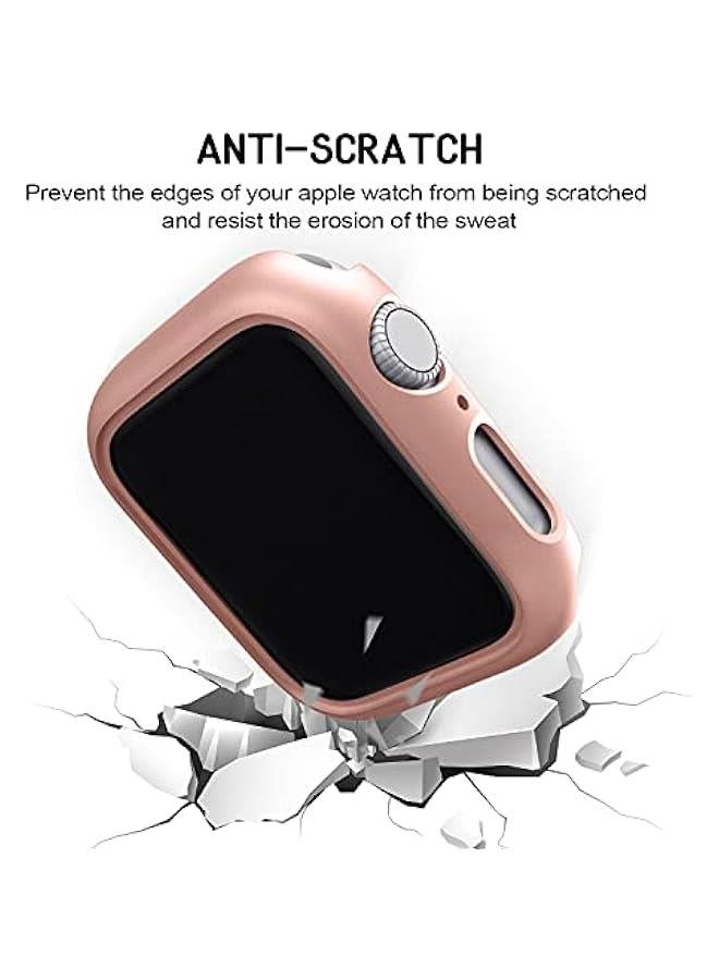 3 Pack Compatible for Apple Watch Case 40mm Series 6 Series 5 Series 4 / SE, Hard PC Bumper Case Protective Cover Frame 【NO Screen Film】 Compatible for iWatch 40mm, Rose Gold - Image 4