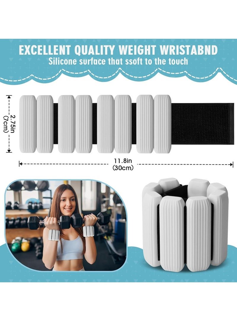 Oasisgalore 2 Pcs Adjustable Wrist Ankle Weights for Women/Men, 2.2lbs (1kg) - for Gym, Yoga, Walking - Image 2