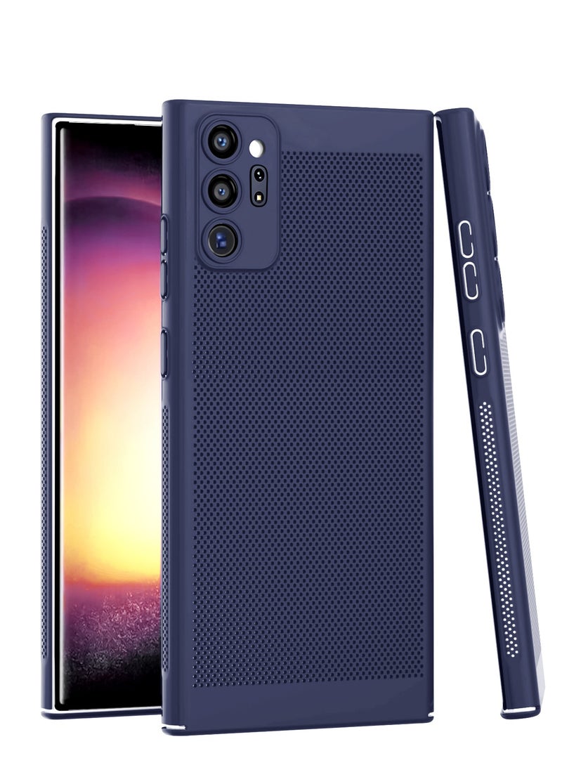 Heat Dissipation Case with Built in Camera Lens Protector Slim Fit Breathable Cooling Anti Fingerprint Hard PC Back ShockproofÂ Cover For Samsung Galaxy Note 10 Plus (Blue)