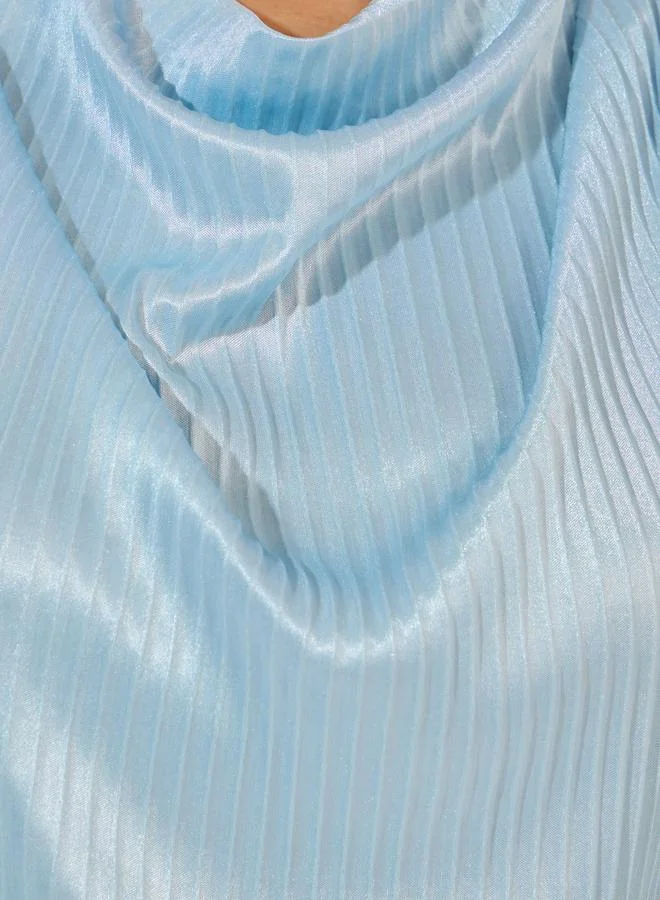 Styli Sleeveless Pleated Top with Cowl Neck