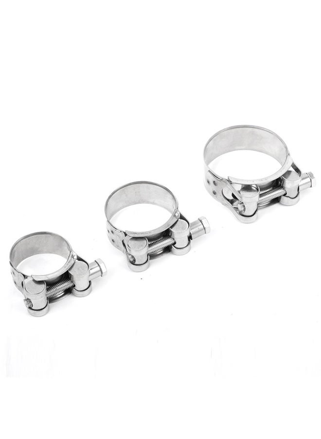 304 Stainless Steel Strong Hoop Single-head Strong Clamp Water Pipe Strengthening Hoop Fixing Hoop Hose Pipe Clamp-Specification Model:435-447mm（304）