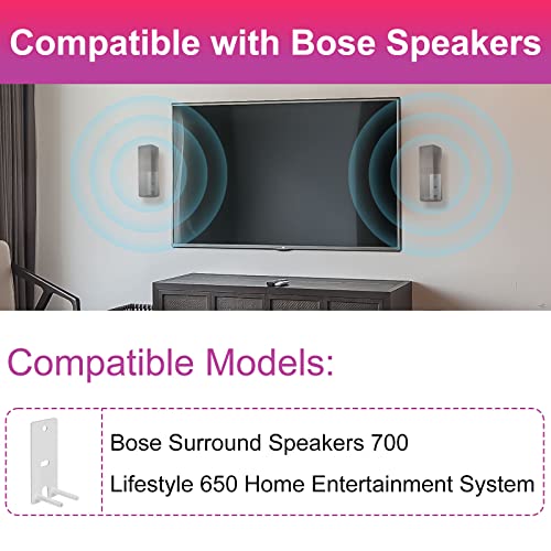 Dinghosen Dinghose Wall Brackets Compatible with Bose Surround Speakers 700, OmniJewel Lifestyle 650 Home Entertainment System (White) - Image 2