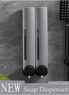 DUNISO 2pcs Shower Shampoo Soap Dispenser for Shower Wall Chamber No Drill Wall-Mounted Shower Pump Soap Dispenser Shampoo Box Lotion Shower Gel Container Dispenser for Toilet Bathroom Hotel  - Image 1