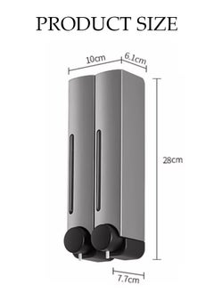 DUNISO 2pcs Shower Shampoo Soap Dispenser for Shower Wall Chamber No Drill Wall-Mounted Shower Pump Soap Dispenser Shampoo Box Lotion Shower Gel Container Dispenser for Toilet Bathroom Hotel  - Image 2