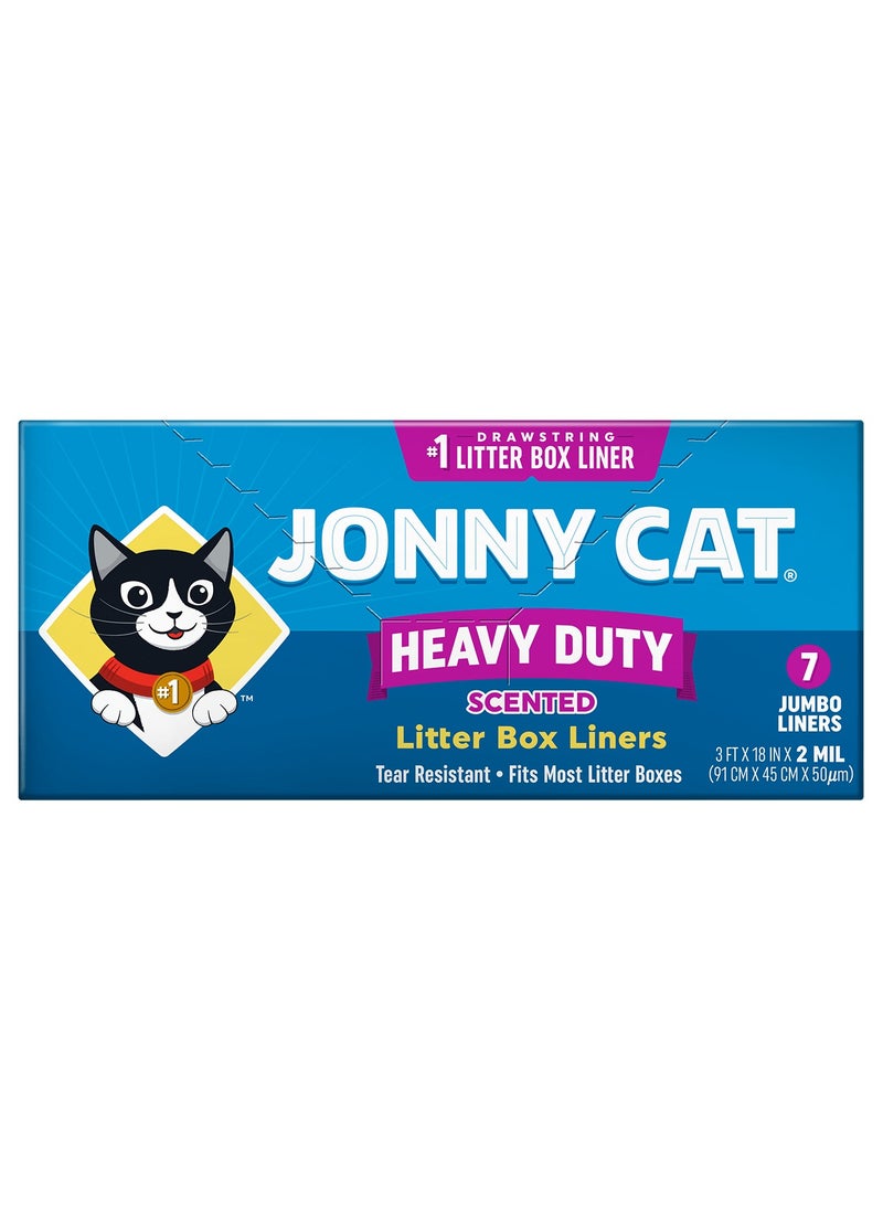 JONNY CAT Heavy Duty 7 Jumbo Litter Box Liners Scented  - Image 1