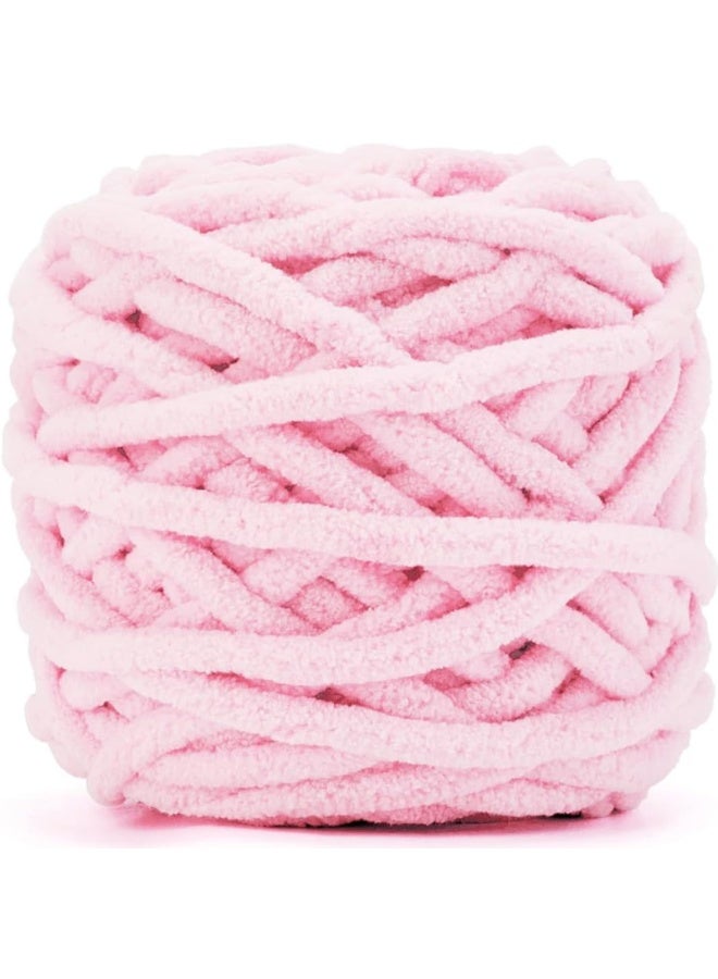 HZYH Blanket Yarn, 100g/3.5oz Pink Chenille Yarn Super Bulky #6, 46 Yards Soft Chunky Fluffy Yarn for Knitting, Crocheting, DIY Crafts, Sweaters, Scarves and Blankets - Image 1