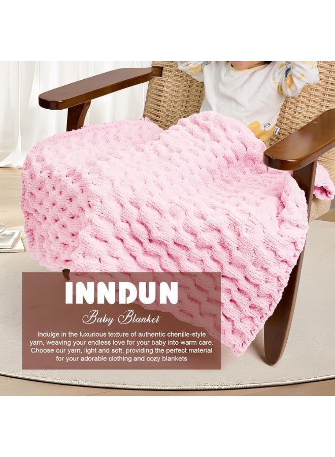 HZYH Blanket Yarn, 100g/3.5oz Pink Chenille Yarn Super Bulky #6, 46 Yards Soft Chunky Fluffy Yarn for Knitting, Crocheting, DIY Crafts, Sweaters, Scarves and Blankets - Image 4